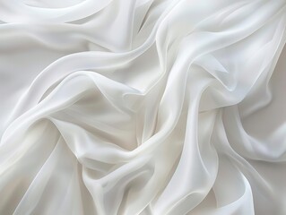 Obraz premium elegant abstract background featuring flowing white silk fabric creating soft folds and waves that evoke a sense of luxury and purity