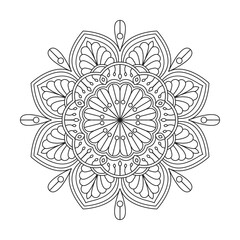 Arabic tattoo flower drawing mandala design coloring book page