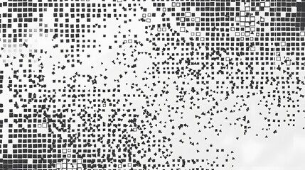 Modern Stylish Halftone Technology Seamless Texture. Tech Abstract Background with Random Size Pixels. Vector Chaotic Squares Mosaic Pattern. Vector Tiles.