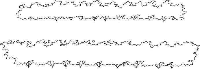 Obraz premium Vector silhouette illustration sketch of detailed design of bush plants in city park
