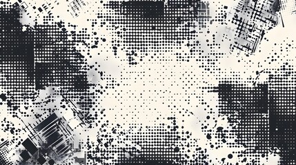 Modern Stylish Halftone Technology Seamless Texture. Tech Abstract Background with Random Size Pixels. Vector Chaotic Squares Mosaic Pattern. Vector Tiles.