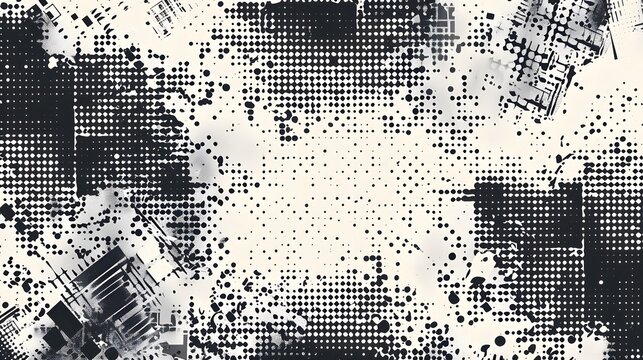 Modern Stylish Halftone Technology Seamless Texture. Tech Abstract Background with Random Size Pixels. Vector Chaotic Squares Mosaic Pattern. Vector Tiles.