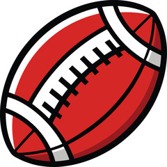 Vector illustration of an icon of an American football or rugby ball