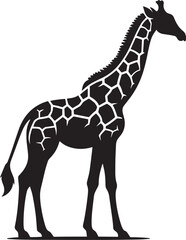 Obraz premium Zebra Silhouette isolated on white background Minimalist elephant vector shape icon