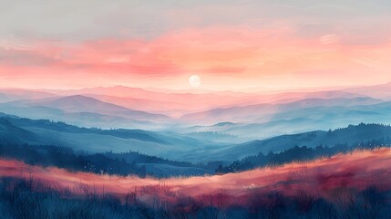 Obraz premium A Tranquil Mountain Sunrise
