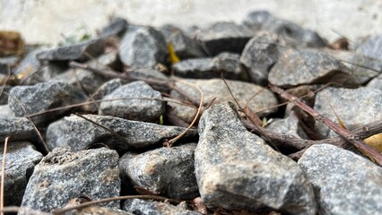 abstract, architecture, arrangement, backdrop, background, black, block, boulder, brown, building, closeup, cobblestone, construction, design, detail, dirty, garden, granite, gravel, gray, grunge, har