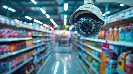 Discreet CCTV camera installed on the ceiling