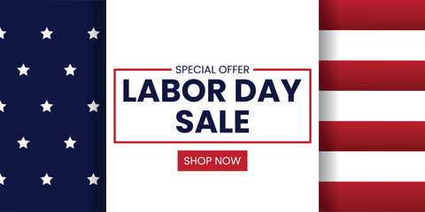 American Labor Day Sale Banner Design