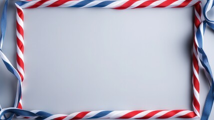 Obraz premium American flag outline with bold red, white, and blue borders, no fill inside