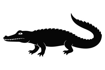 
Crocodile silhouette vector illustration, isolated black silhouette of a crocodile collection