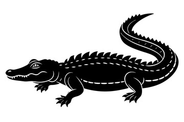 
Crocodile silhouette vector illustration, isolated black silhouette of a crocodile collection