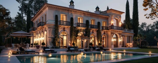 Fototapeta premium Elegant villa with classic architecture.