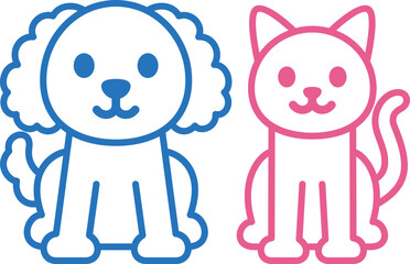 犬と猫のアイコン（Cat with dog icon）
