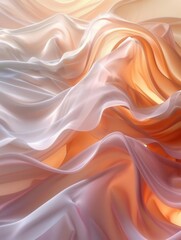 Obraz premium Abstract 3D background with undulating waves and soft colors Subtle gradients and lighting create a tranquil sense of depth, perfect for sleek, contemporary designs