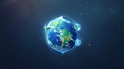 Fototapeta premium a world with a globe with a green plant on the top.