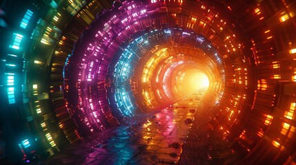 Fototapeta premium Neon Lights Tunnel