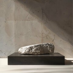  Marble background, minimalist mockup for podium display or showcase. Natural stone pedestal for skin care cosmetic products display with minimal style mockup for product presentation