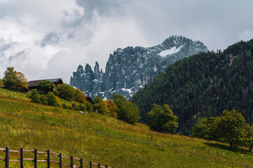 Panoramic view of the Alps in South Tyrol, Italy.