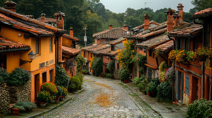 Obraz premium street of city medieval