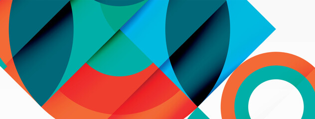 Obraz premium Circles and petals. Geometric beautiful abstract minimal template for Wallpaper, Banner, Background, Card, Book Illustration, landing page