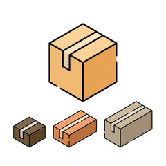 Icon set of cardboard box, storage, parcel. Vector for stock and delivery service concept.