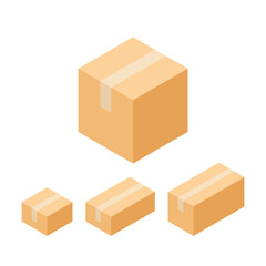 Icon set of cardboard box, storage, parcel. Vector for stock and delivery service concept.