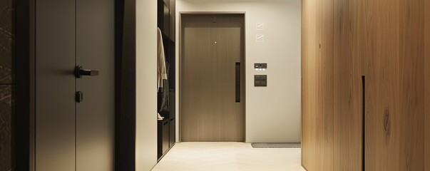 Minimalist hallway with an empty wall organizer.