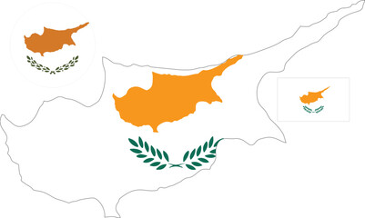Cyprus Map and Flag 