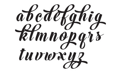 Vector Acrylic Brush Style Hand Drawn Alphabet Font. Calligraphy alphabet on a white background. Vector illustration. EPS 10/AI