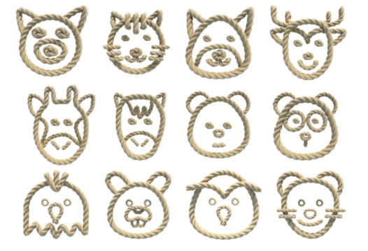 Animal Rope cut out isolate on transparent background