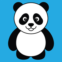 Cute Panda Vector Art Illustration. panda bear vector illustration. Panda Clipart, Cute Animal Set. cute panda illustration vector image.. panda vector illustration. Panda Silhouette.