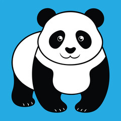 Cute Panda Vector Art Illustration. panda bear vector illustration. Panda Clipart, Cute Animal Set. cute panda illustration vector image.. panda vector illustration. Panda Silhouette.