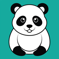 Cute Panda Vector Art Illustration. panda bear vector illustration. Panda Clipart, Cute Animal Set. cute panda illustration vector image.. panda vector illustration. Panda Silhouette.