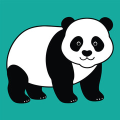 Cute Panda Vector Art Illustration. panda bear vector illustration. Panda Clipart, Cute Animal Set. cute panda illustration vector image.. panda vector illustration. Panda Silhouette.