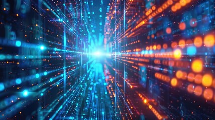 Fototapeta premium optical computing network, processing information at the speed of light for revolutionary advancements in computing power and efficiency