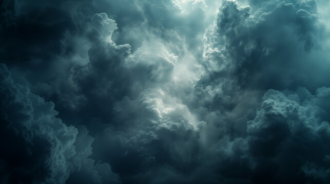 Volatile Cloudscape - Dense Gray Clouds & Ominous Sky Weather Background Wallpaper
