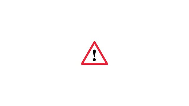 Warning attention sign, exclamation mark, attention sign, Alert icon animation.