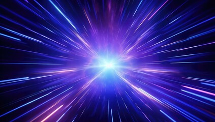Abstract Neon Light Rays Background with Blue and Pink Streaks. Glowing Lines and Colorful Motion Effect