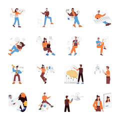 WebCollection of Future Technology Flat Illustrations 

