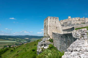 Ruins of the guard defense tower Spisky Castle Slovakia