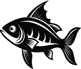 Fototapeta premium Fish Vector Style Silhouette. Generative AI