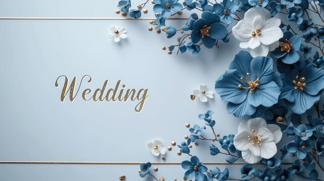 Romantic allure: captivating wedding invitation card adorned with text wedding, blending elegance and sentiment in beautiful design, perfect for announcing and inviting to joyous celebration of love