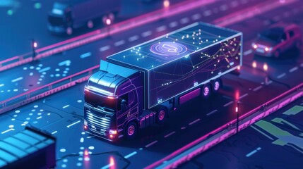 Futuristic Truck with Technology