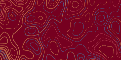 Topographic contour line map multicolored linear background vector for design. Outline pattern for outdoor concept templates.