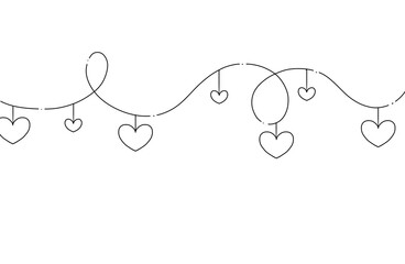border, banner  with hearts , romantic celebration card text 
