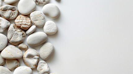Artistic White Pebbles Arrangement