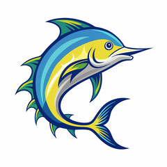 illustration of a Dolphin  fish cartoon vector