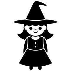 Halloween witch silhouette vector