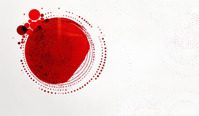 Abstract wallpaper with a white background with metallic red circles