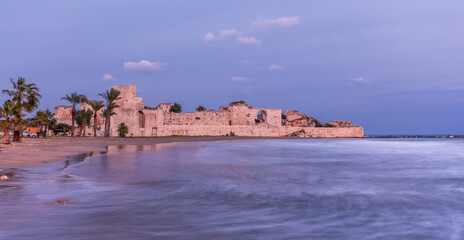Naklejka premium The Ancient Kizkalesi Castle view in Turkey